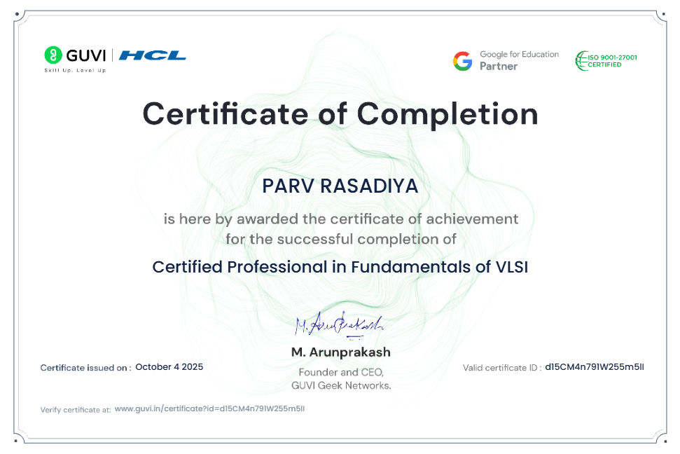 Fundamentals of VLSI